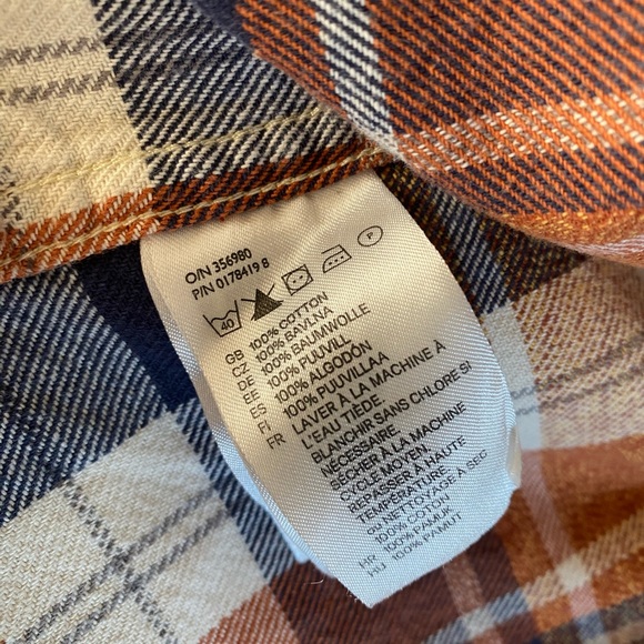 H&M Burnt Orange Fall Colors Flannel Shirt - Picture 6 of 6